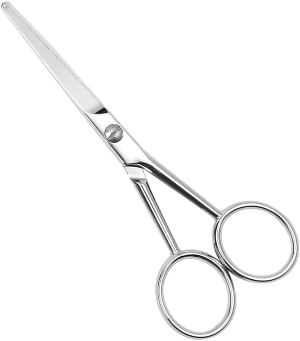 VICASKY Stainless Steel Beard Grooming Scissors Toothed Design for Precision Trimming Non- Grip for Men Facial Hair Care