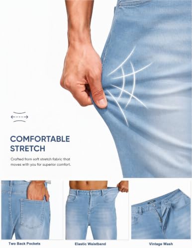 COOFANDY Mens Baggy Jeans Wide Leg Stretch Denim Casual Pants - Image 4