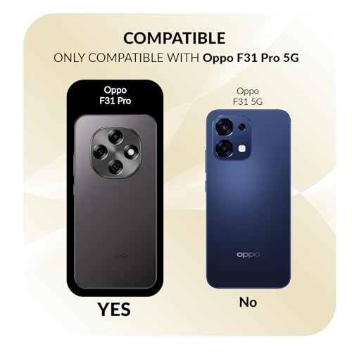 Image of Back Cover Case + Screen Protector for Oppo F31 Pro 5G | Transparent Black | TPU & PC Anti Yellow Mobile Phone Case Cover for Oppo F 31 Pro / F31 Pro 5G | 360 Degree Protection