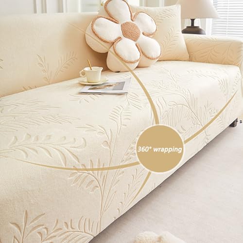 Housse de canapé en velours extensible pour rénover un canapé d'angle usé - 4