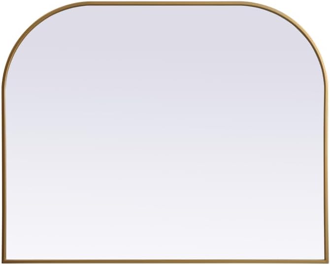 Elegant Decor Blaire 42x34 Arch Modern MDF Wood/Iron Mirror in Brass