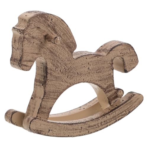 Kichvoe Mini Caballo mecedor de Madera: decoración de Centro de Mesa para el hogar y la Oficina. Arte Artesanal de Caballo mecedor para Decorar el hogar, la Oficina, el Dormitorio y la Sala de
