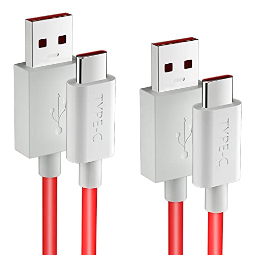 APETOO OnePlus 7 Pro Warp Charger Cable, 2 Pack 6ft Warp Charge Cable for OnePlus 8 Pro/ 8/ 7t Pro/ 7t, 5V 4A USB C Fast Charger Cable Dash Charging Cable for OnePlus 7/ 6T/ 6/ 5T/ 5/ 3T/ 3