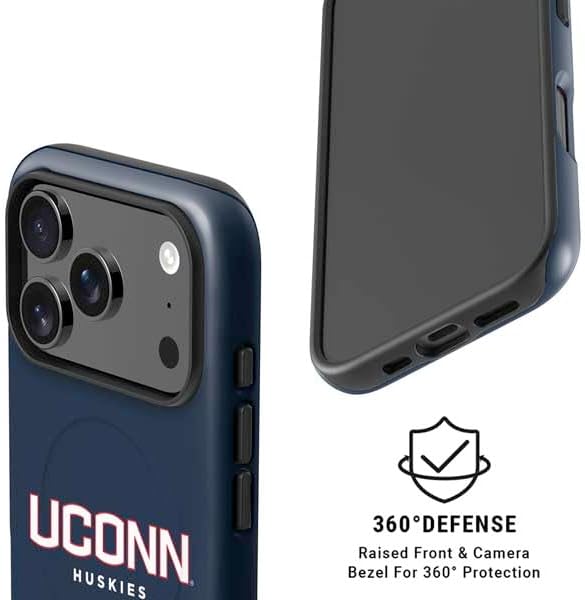 Skinit Impact Phone Case Compatible with iPhone 17 Pro Max Magsafe - Officially Licensed University of Connecticut Huskies UConn Design