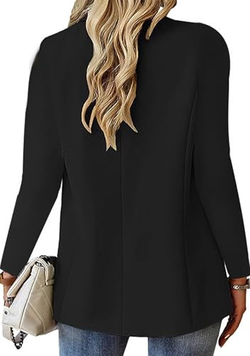 GORIFE Women's Long Sleeve Solid Color Lapel Blazers Open Front Long Sleeve Suit Jackets Business Casual Suit2