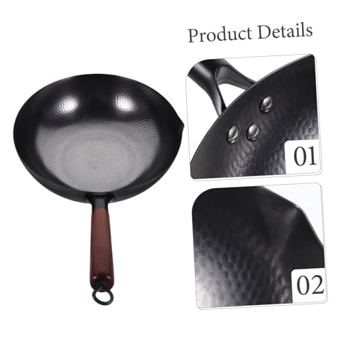 Wok tradicional resistente para cocina con mango ergonómico miniatura 6