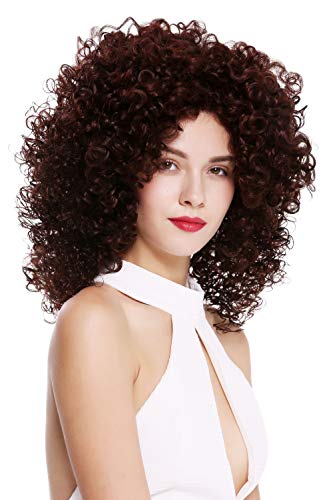 WIG ME UP - DW2531-MF-44-2SP35 Quality women's wig lady lace front monofilament curls curly volume dark brown reddish brown mix