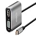 Produktbild Gecen: USB-C auf VGA und HDMI-Adapter, Typ C auf HDMI und VGA, 4k, kompatibel mit Laptops, MacBook Pro/Air, Xbox 360 One, PS4 PS3 und mehr, grau