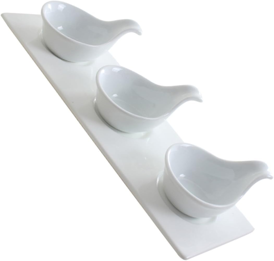 Garneck Ceramic Sauce Dishes with Caviar Spoons Large Appetizer Plates for Dipping Sauces Dishwasher Safe Healthy and Easy to Clean Condiment Bowls