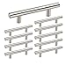 homdiy Brushed Nickel Cabinet Handles 10 Pack 3 in Hole Center Metal Drawer Pulls and Knobs - HD201SN Modern Cabinet Pulls Brushed Nickel Cabinet Hardware Pulls for Kitchen, Bathroom, Closet