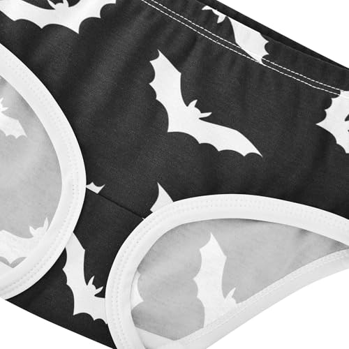 Artistic Toddler Girls Underwear 2t Cotton Little Girl Panties White Bats Solid Black Halloween Kids Briefs Undies4