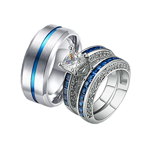 Bague homme femme acier inoxydable anti rayure alliance bleue