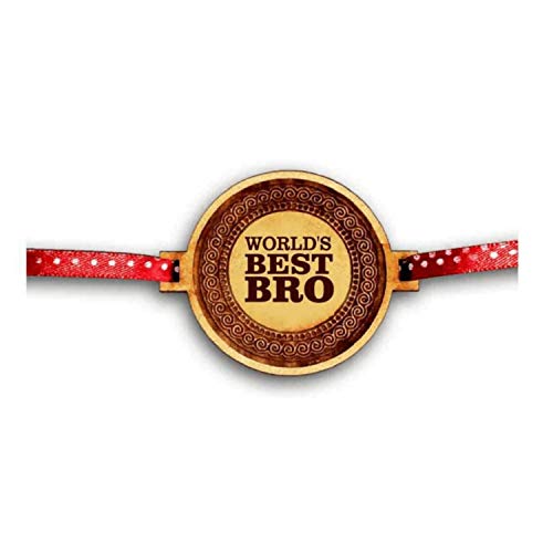 Image of Raksha Bandhan Gifts for Brother, Worlds Best Bro Engraved Rakhi - Brown