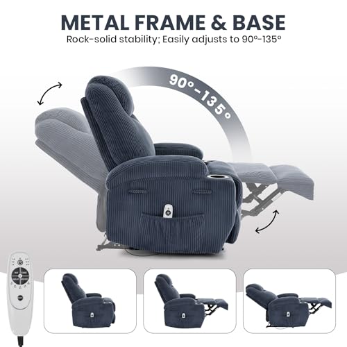 Sillón reclinable moderno azul miniatura 6