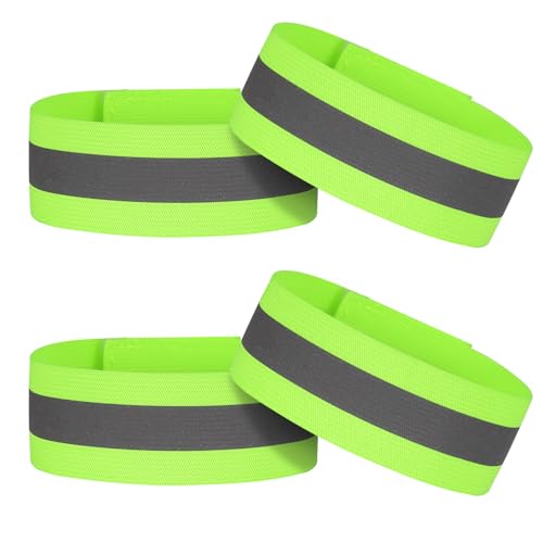 Coptiner 4 Pcs Reflective Wrist Strap,Running Accessories,High Visibility Safety Adjustable Length Belt with Armbands for Cycling, Walking, Running Accessories for Men & Women