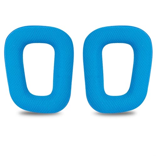 Repuesto de Almohadillas para Auriculares Linkidea compatibles con Logitech G430, G930, G35, F450, G432, G332, cubiertas de oreja en tela de malla azul miniatura 3