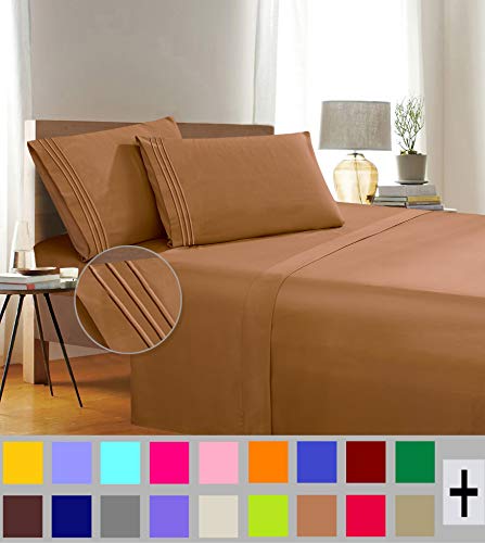 1500 Thread Count Wrinkle & Fade Resistant Egyptian Quality 4-Piece Bed Sheet Set