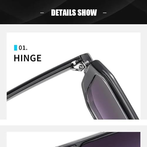 Lunettes de soleil punk à rivets mode rétro de luxe unisexe - 3