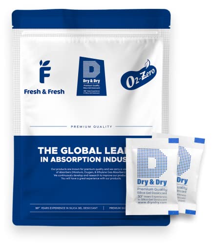 Image of Dry & Dry 2 Gram [1000 Packets] Silica Gel Packets Desiccants, Silica Packets - Rechargeable Moisture Absorbers for Food Storage, Electronics, 3D Filament & Safes
