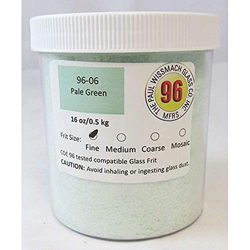 Wissmach Glass Frit Fine Pale Green Opal 1Lb. Jar 96 COE