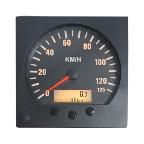 ELING Velocímetro eletrónico quadrado CANBUS de 140 mm, 0-125 km/h odómetro com quilometragem total e retroiluminado para camião