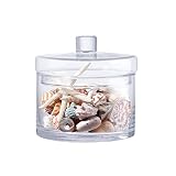 Diamond Star Round Glass Apothecary Jar with Lid Decorative Candy Buffet Jars Elegant Clear Bathroom