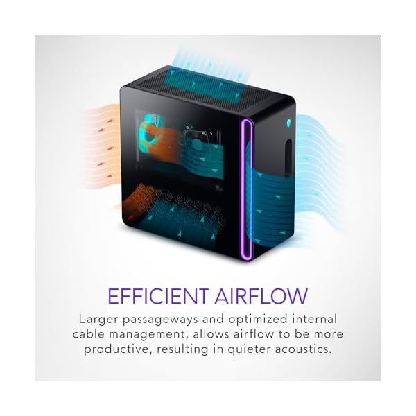 Alienware Aurora R16 Gaming Desktop - Intel Core i7 14700F, 32GB DDR5 RAM, 1TB SSD, NVIDIA GeForce RTX 4070 Super 12GB GDDR6X Graphics, Windows 11 Home, 1 Year Onsite/in-Home Service - Basalt Black - Image 3