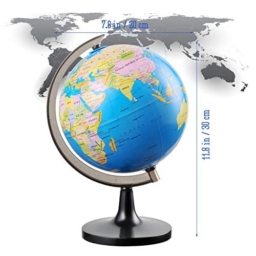Educational World Globe for Kids Learning - 7.5 inch World Globe for Children with Stand for Students Learning Geography, Spinning World Globe Map Decorative Kids Room Classroom, Desk, Office & Home - Thumbnail 2