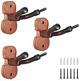 KKG Violin Wall Mount Violin Hanger 3 Pack with Bow Hook Home & Studio Rosewood Violin/Viola Stand