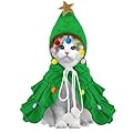 XOYTN Pet Christmas Costume, Green Xmas Cat Cloak Cute Christmas Puppy Cape with Star for Christmas Small Dogs Cats Clothes Puppy New Year Party Supplies (S)