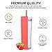 Volhoply 20oz Plastic Skinny Tumblers Bulk 10 Pack,Double Wall Tumbler with Lid and Straw,BPA Free Matte Acrylic Iced Coffee Cups With Straw,Reusable Travel Cute Mug for Party,DIY Gifts(Red, 10 Set)