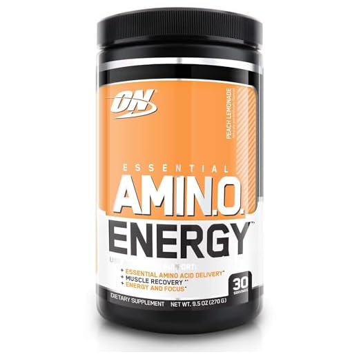 Optimum Nutrition Amino Energy - Pre Workout with Green Tea, BCAA, Amino Acids, Keto Friendly, Green Coffee Extract, Energy Powder - Peach Lemonade, 30 Servings