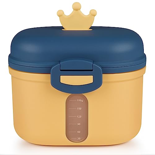 Image of Accmor Baby Formula Dispenser On The Go, Portable Milk Powder Formula Dispenser with Scoop,Formula Containers for Travel Hold 8.5oz/240g Formula, Yellow