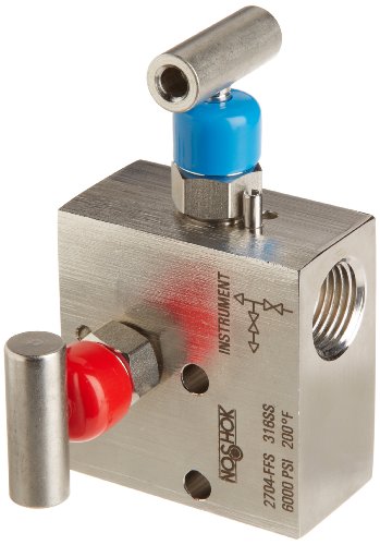 2 Valve Manifold, Soft Tip, 1/2 NPT Female x 1/2 NPT Female, 316 SS, 0.156