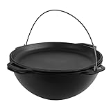 Schwenktopf Kazan aus Gusseisen 15 L (runder Boden) | Kasan Uzbekisch | Cast Iron KESSEL | Camping