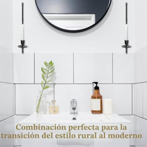 Miniatura 5 de 2 Piezas Candelabro De Hierro Mental Pared Vela Colgante Candelabro De Pared En Forma De L Columna De Pared Candelabro 40 X 7 X 11 Cm Negro Arte De Pared Candelabro Para Dormitorio Comedor Sala De
