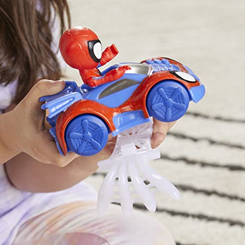 Image of Spidey and his Amazing Friends Spidey Web Crawler Set, 4-Inch Scale Action Figure and Vehicle, Marvel Preschool Super Hero Toys, Kids Easter Gifts, Ages 3+