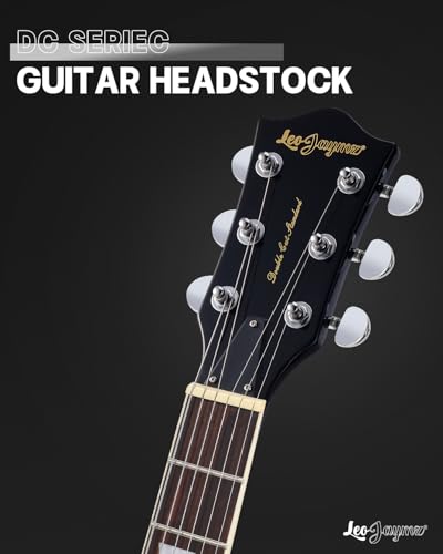 Image of Leo Jaymz 39 Inch Solid Body Electric Guitar - Poplar Wood Body,Maple Neck and Laurel Wood Fretboard (Black)
