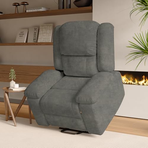 BPKADHY Elektrischer Relaxsessel, Massagesessel mit Kippfunktion und Vibration, elektrischer Massagesessel, Fernsehsessel, Relaxsessel, 160° neigbar (grauer Stoff)