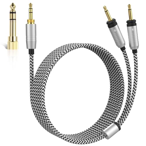 Focal Replacement Cable with 6.35mm Adapter Compatible with Focal Elear Elegia Clear Stellia Celestee Headphones Replacement Audio Cable 4ft