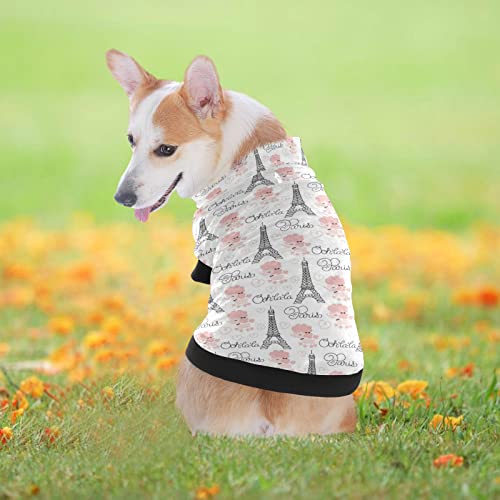 Kigai Paris Eiffel Tower Sheep Puppy Kitten Cotton Shirt Cute Print Warm Cotton Fleece Soft And Comfortable Sleeveless Pet Clothes #TOP6
