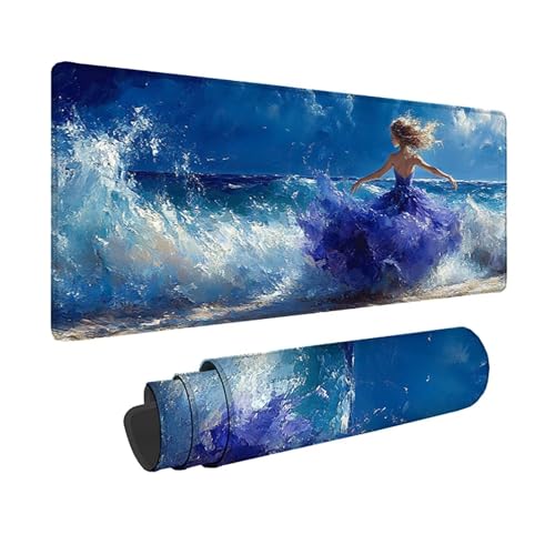 Tapis de souris gamer bleu ciel 150x80cm antidérapant pour ordinateur portable
