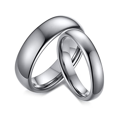 Bagues fiançailles tungstène cadeau idéal bague argenté 6mm
