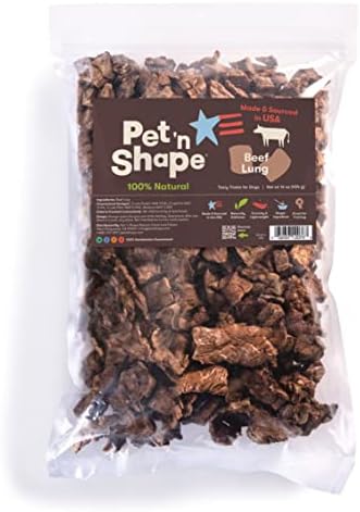 Pet 'n Shape Beef Lung Dog Treats – Made and Sourced in the USA - Training Treat, 1 Pound
