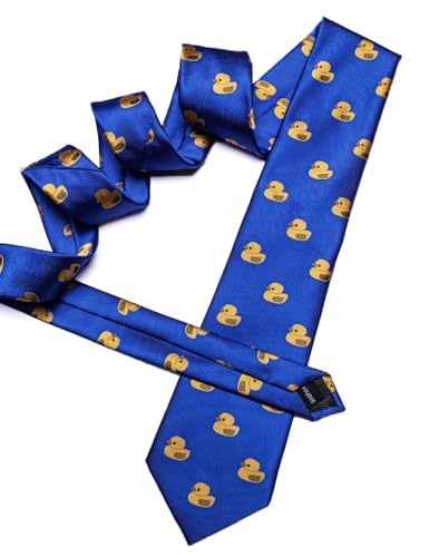 Image of Barry.Wang Fun Animal Ties for Men Designer Handkerchief Cufflink WOVEN Casual Necktie Set Festival