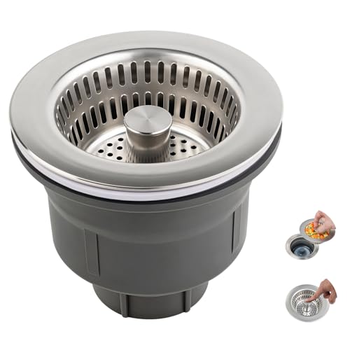 Kit combo colador y tapón para fregadero cocina acero