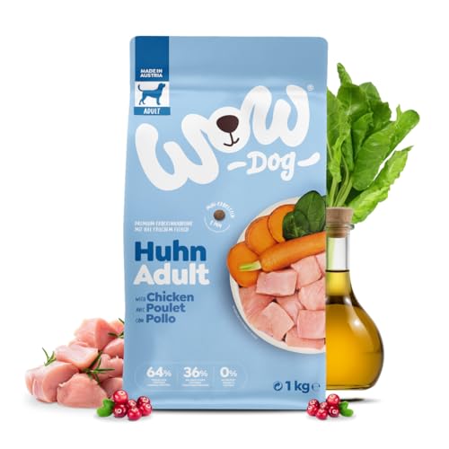 WOW Dog Hunde Trockenfutter Huhn | für ausgewachsene Hunde, 32% Fleischanteil, getreidefrei | 6 kg / 2er Pack
