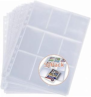 450 Pockets Trading Card Sleeves - Plastic Trading Cards Folders Binder Holder Storage, A4 Clear Card Collection Wallet, Card Collector Album Pages Card Protection Sleeves
