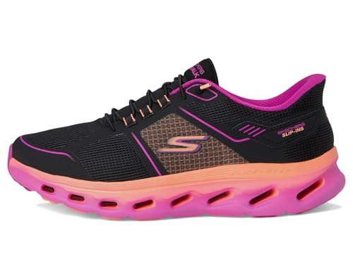 Skechers Women's Go Walk Glide Step 2.0 Elektra Hands Free Slip-Ins Sneaker, Black/Multi, 7