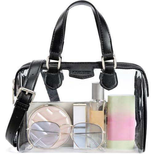 BOSTANTEN Clear Bag for Stadium Approved Top Handle Crossbody Purses Barrel Handbag for Events, Concerts, Travel, Daily Use
